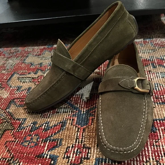Ralph Lauren Green Suede Loafers NIB